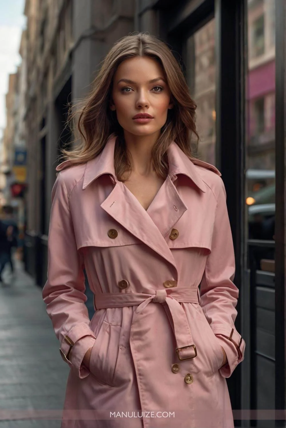 Rosa Trenchcoat -Outfit